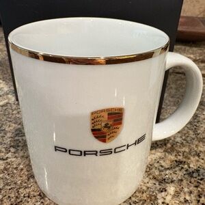 Porsche Mug with Gold Accent